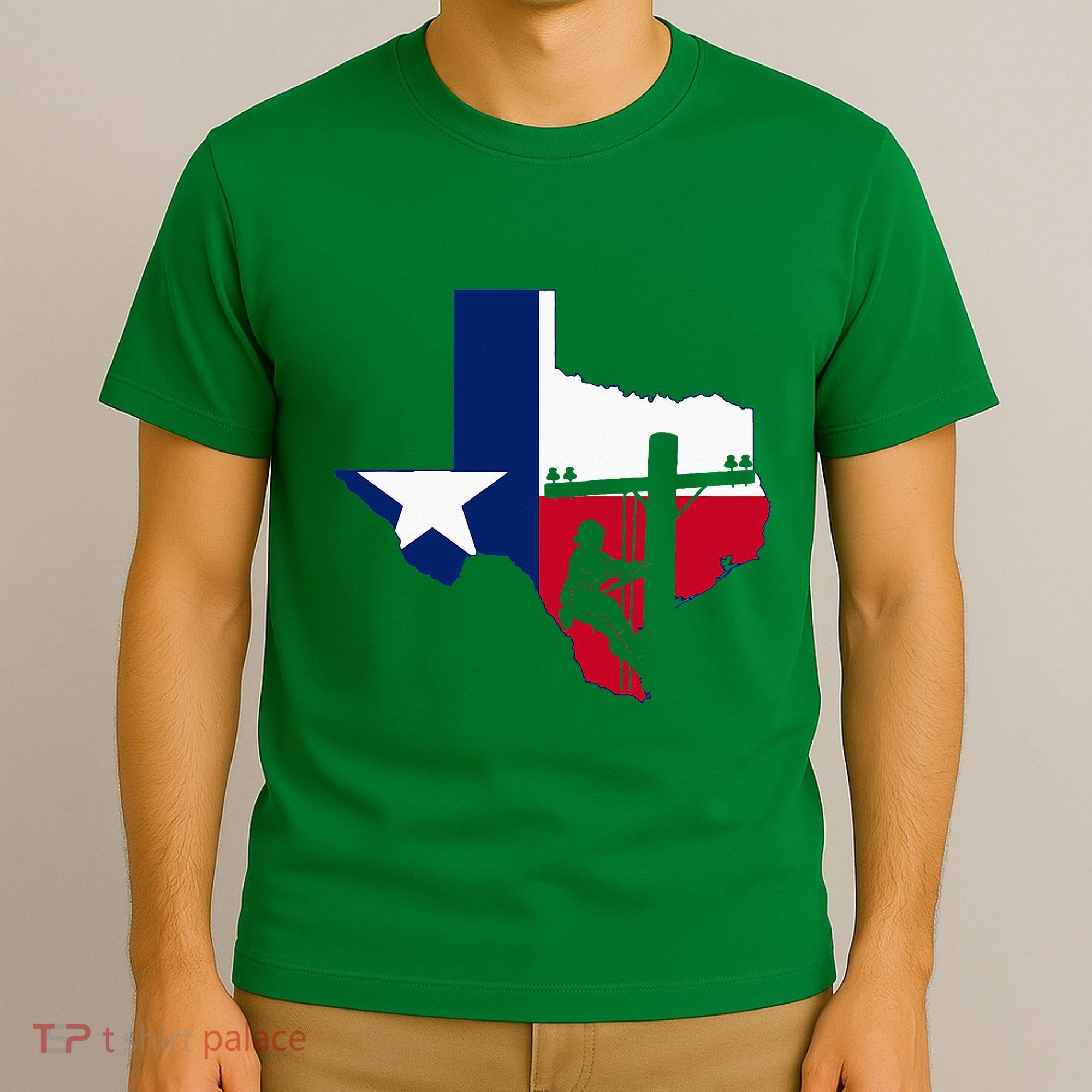 Texas Lineman Electrician Gift Tx Lone Star State Flag T-Shirt