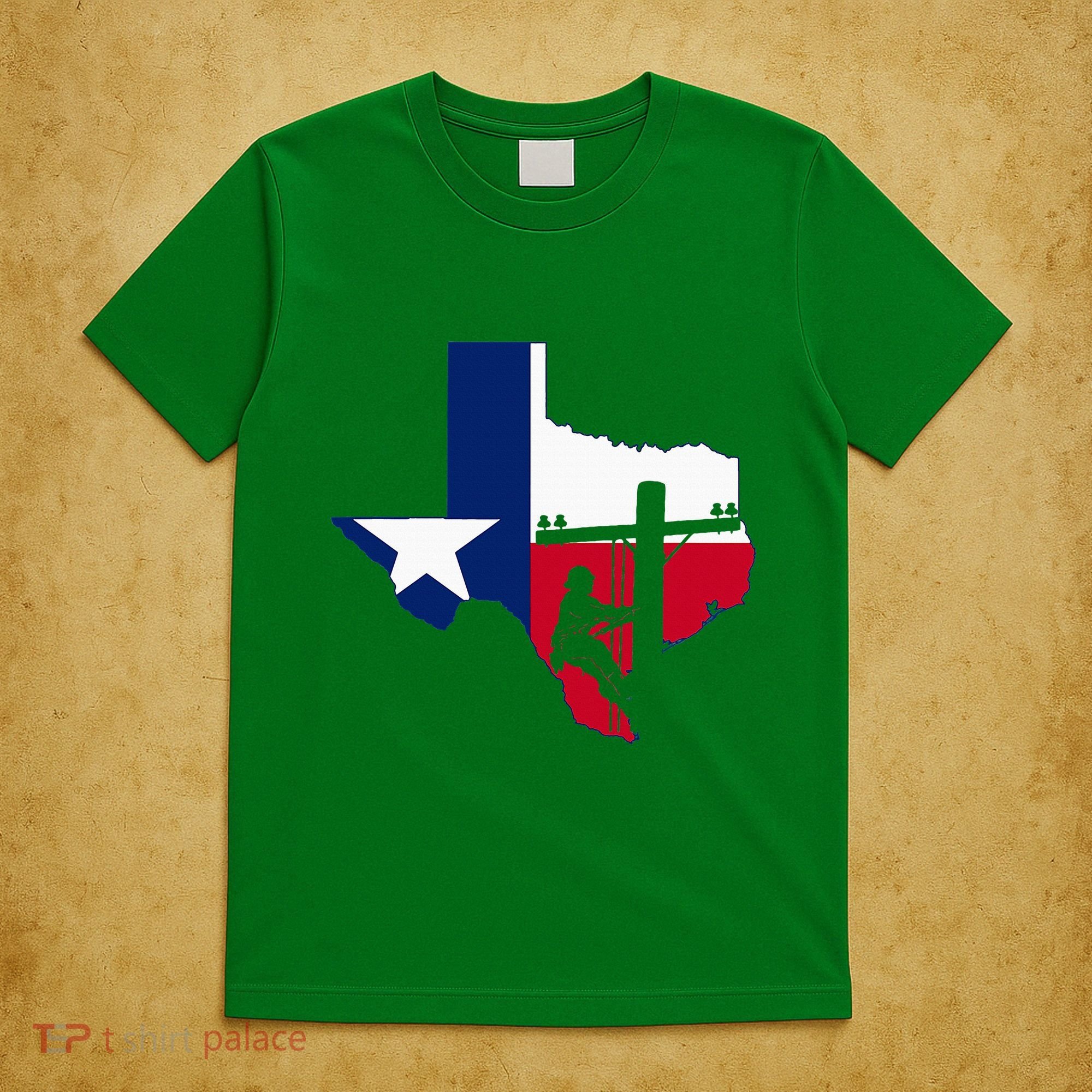 Texas Lineman Electrician Gift Tx Lone Star State Flag T-Shirt