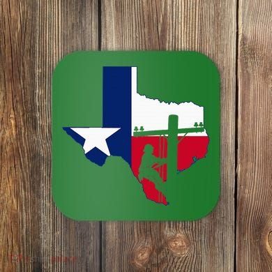 Texas Lineman Electrician Gift Tx Lone Star State Flag Coaster