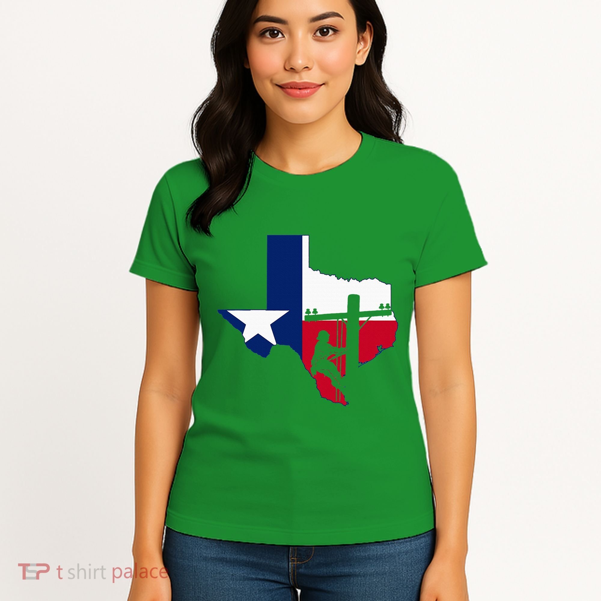 Texas Lineman Electrician Gift Tx Lone Star State Flag Women's T-Shirt