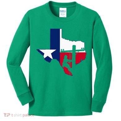 Texas Lineman Electrician Gift Tx Lone Star State Flag Kids Long Sleeve Shirt