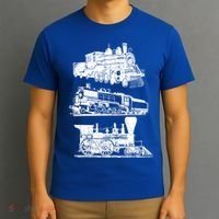 Train Locomotive Engine Railroad Model Builder Retro Vintage Meaningful Gift T-Shirt thumb 3