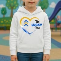 The Lucky Few Down Syndrome Awareness Heart Kids Hoodie thumb 3