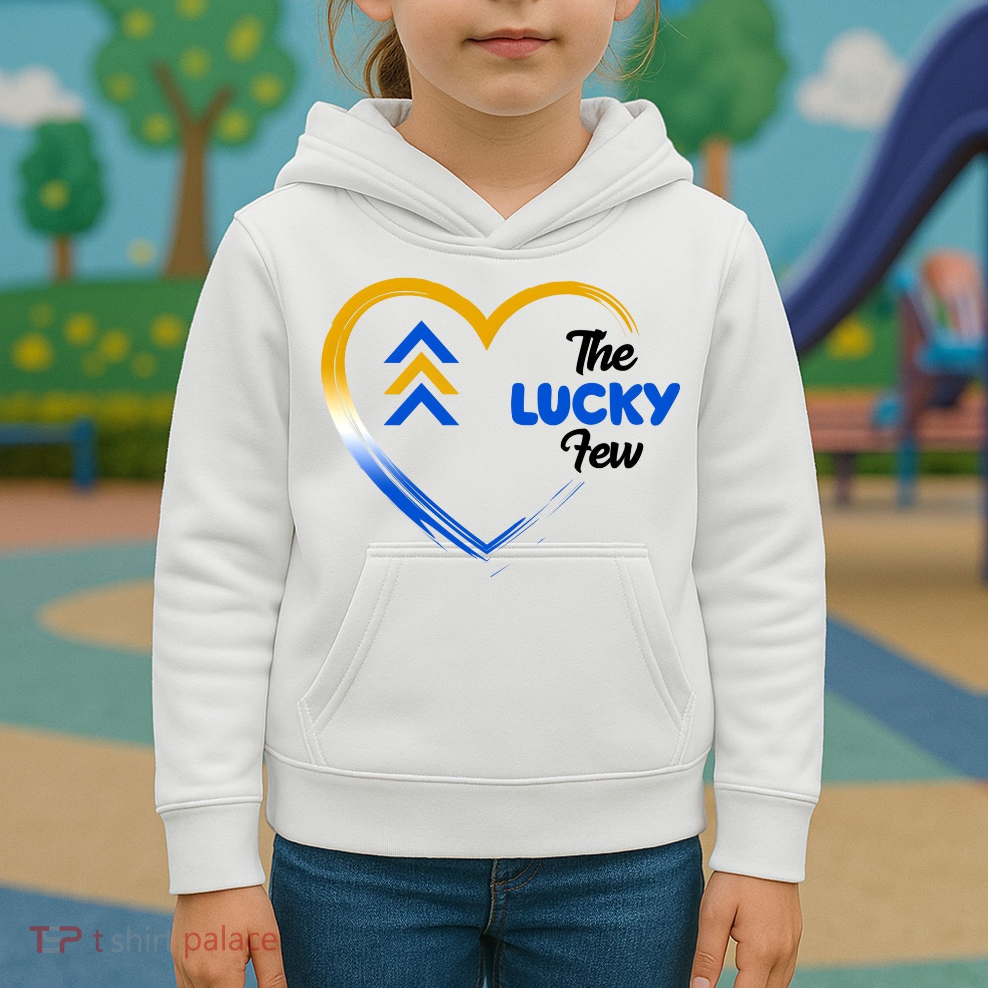 The Lucky Few Down Syndrome Awareness Heart Kids Hoodie