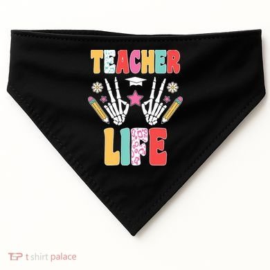 Teacher Life Fun School USA-Made Doggie Bandana