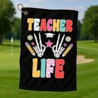 Teacher Life Fun School Golf Towel thumb 1