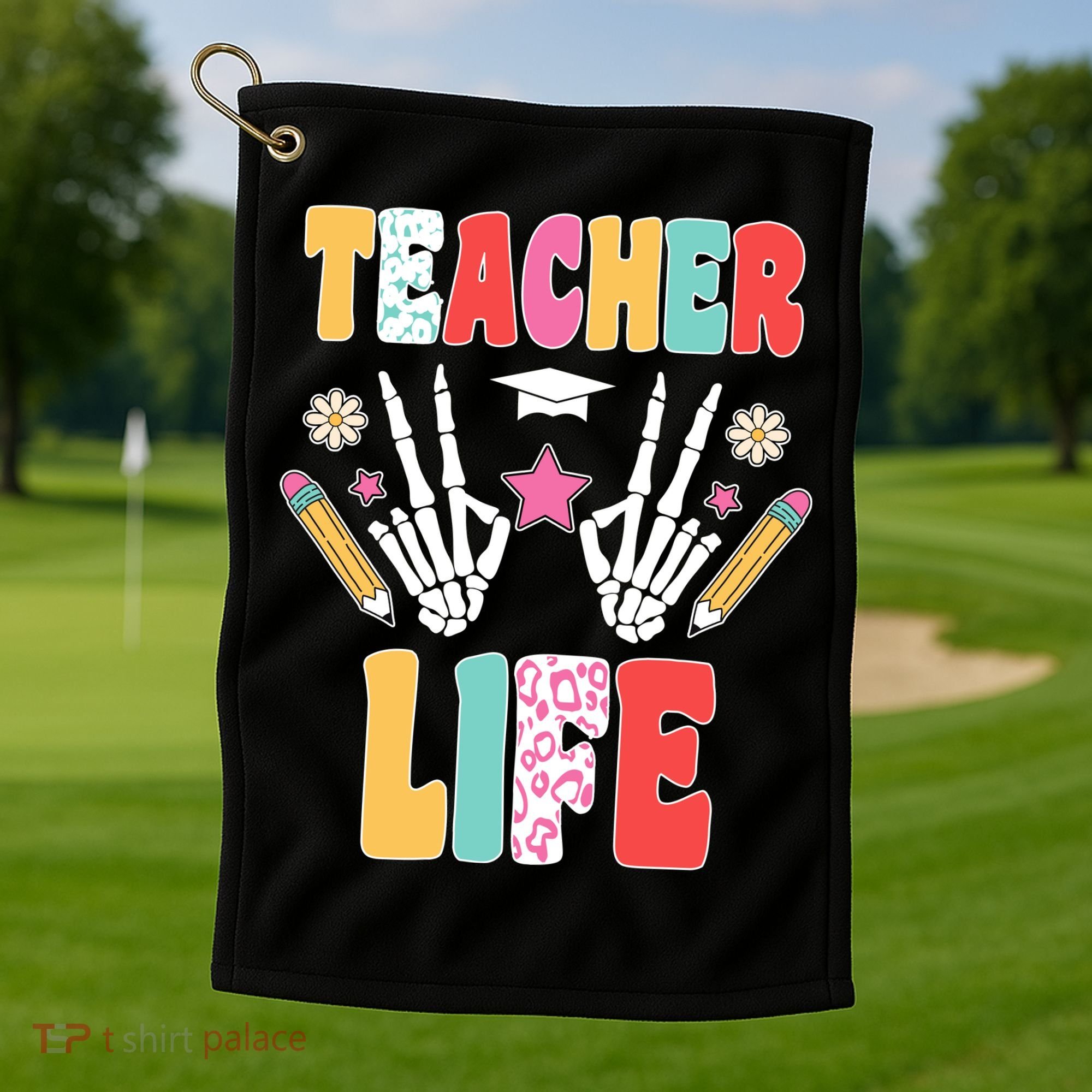 Teacher Life Fun School Golf Towel