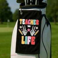 Teacher Life Fun School Golf Towel thumb 2