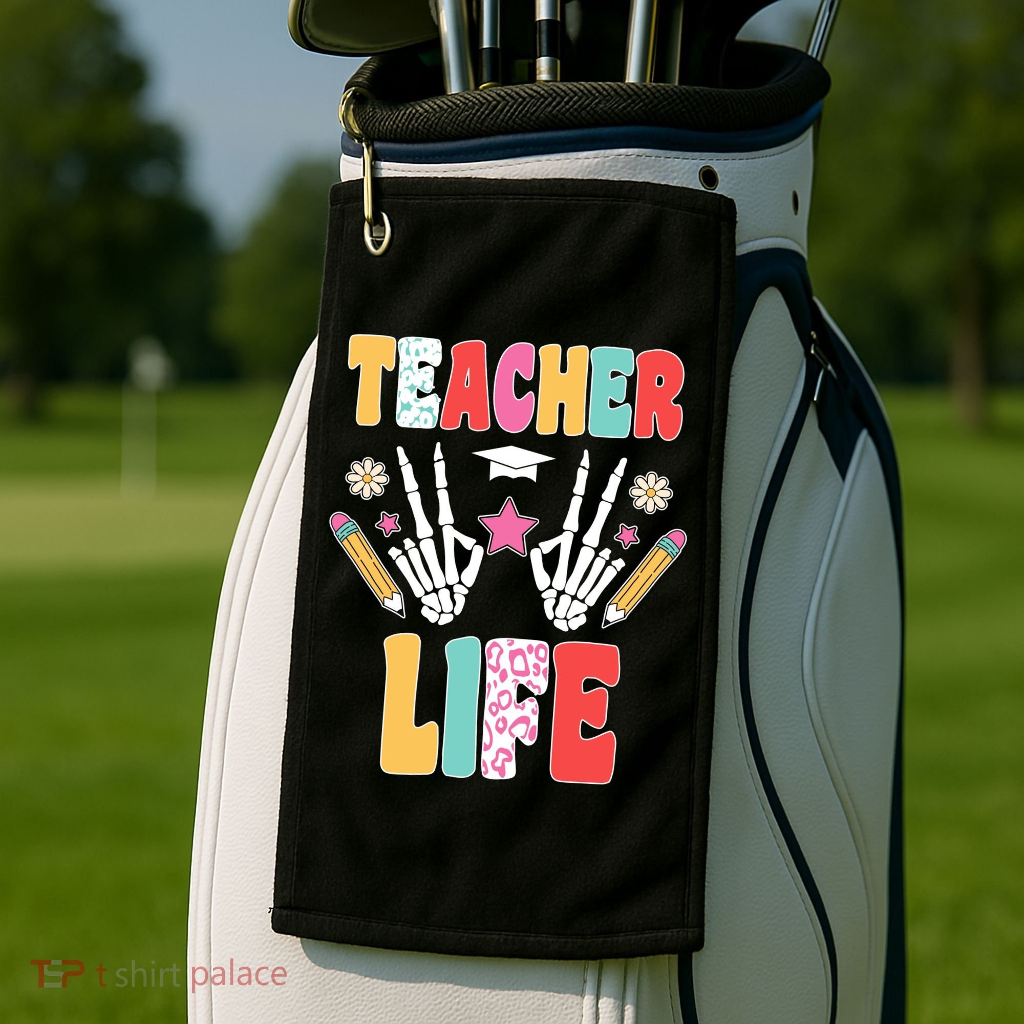 Teacher Life Fun School Golf Towel