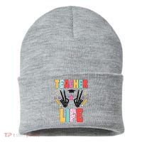 Teacher Life Fun School Sustainable Knit Beanie thumb 0