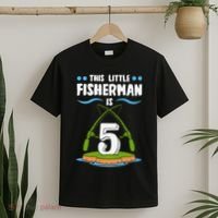 This Little Fisherman 5 Year Old Fishing Costume Fisherman T-Shirt thumb 2