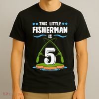 This Little Fisherman 5 Year Old Fishing Costume Fisherman T-Shirt thumb 3