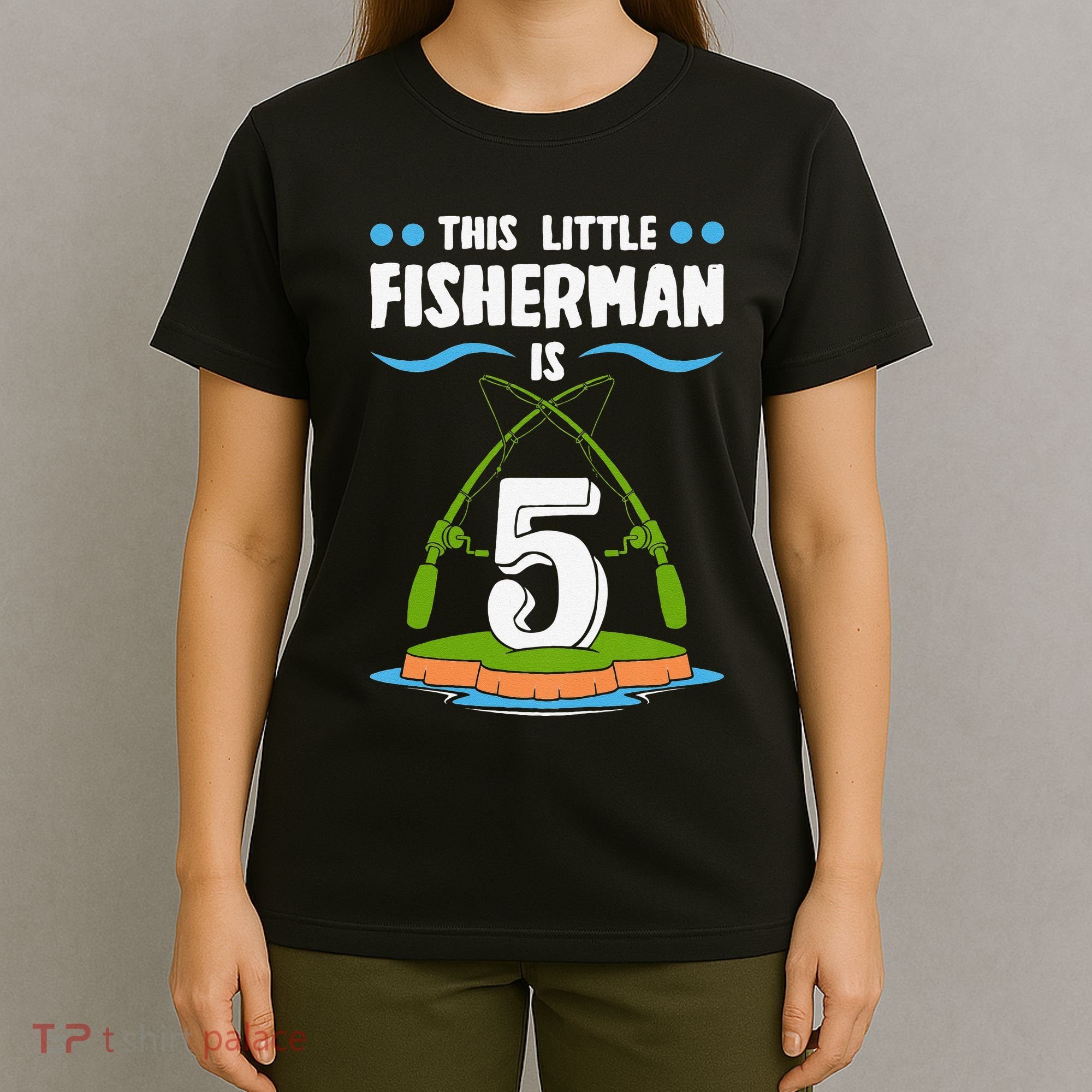 This Little Fisherman 5 Year Old Fishing Costume Fisherman T-Shirt