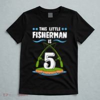 This Little Fisherman 5 Year Old Fishing Costume Fisherman T-Shirt thumb 5