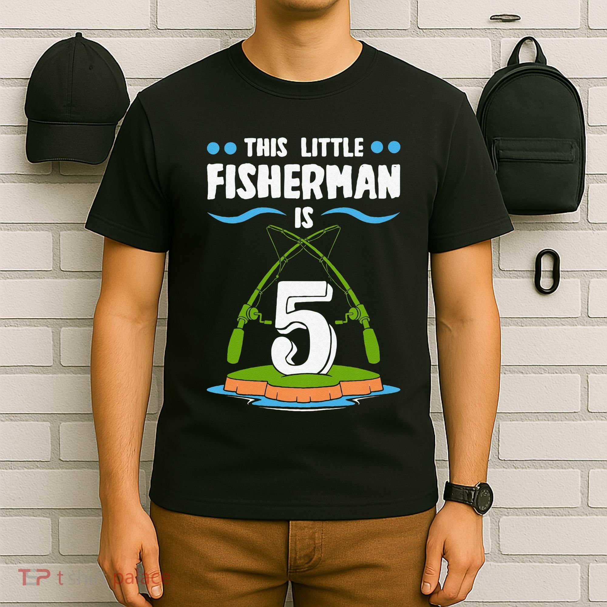 This Little Fisherman 5 Year Old Fishing Costume Fisherman T-Shirt
