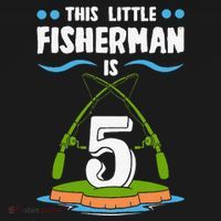 This Little Fisherman 5 Year Old Fishing Costume Fisherman T-Shirt thumb 7