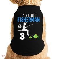 This Little Fisherman Is 3 Rd Cute Birthday Gift Doggie Tank thumb 0
