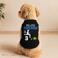 This Little Fisherman Is 3 Rd Cute Birthday Gift Doggie Tank thumb 2