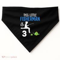 This Little Fisherman Is 3 Rd Cute Birthday Gift USA-Made Doggie Bandana thumb 0
