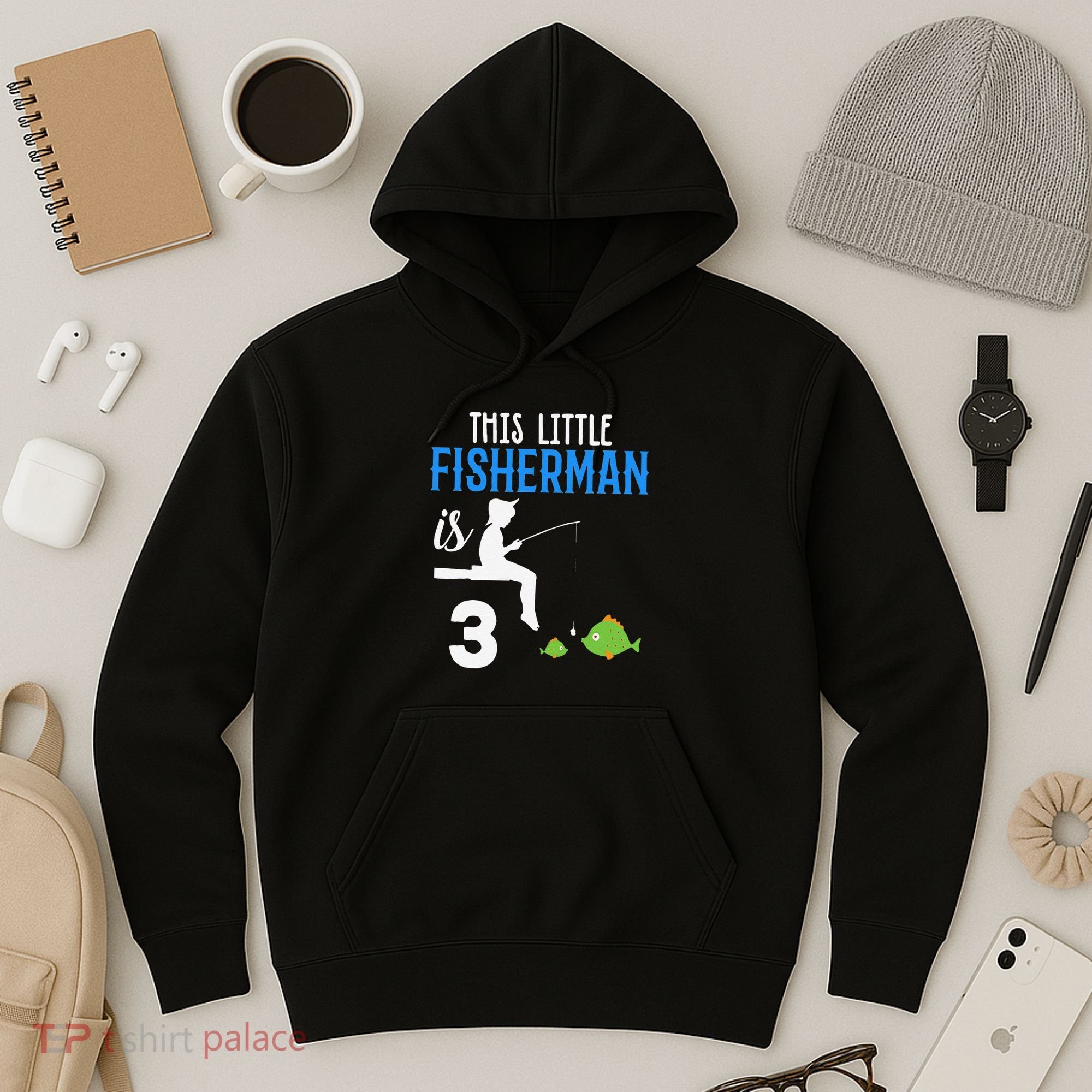 This Little Fisherman Is 3 Rd Cute Birthday Gift Hoodie