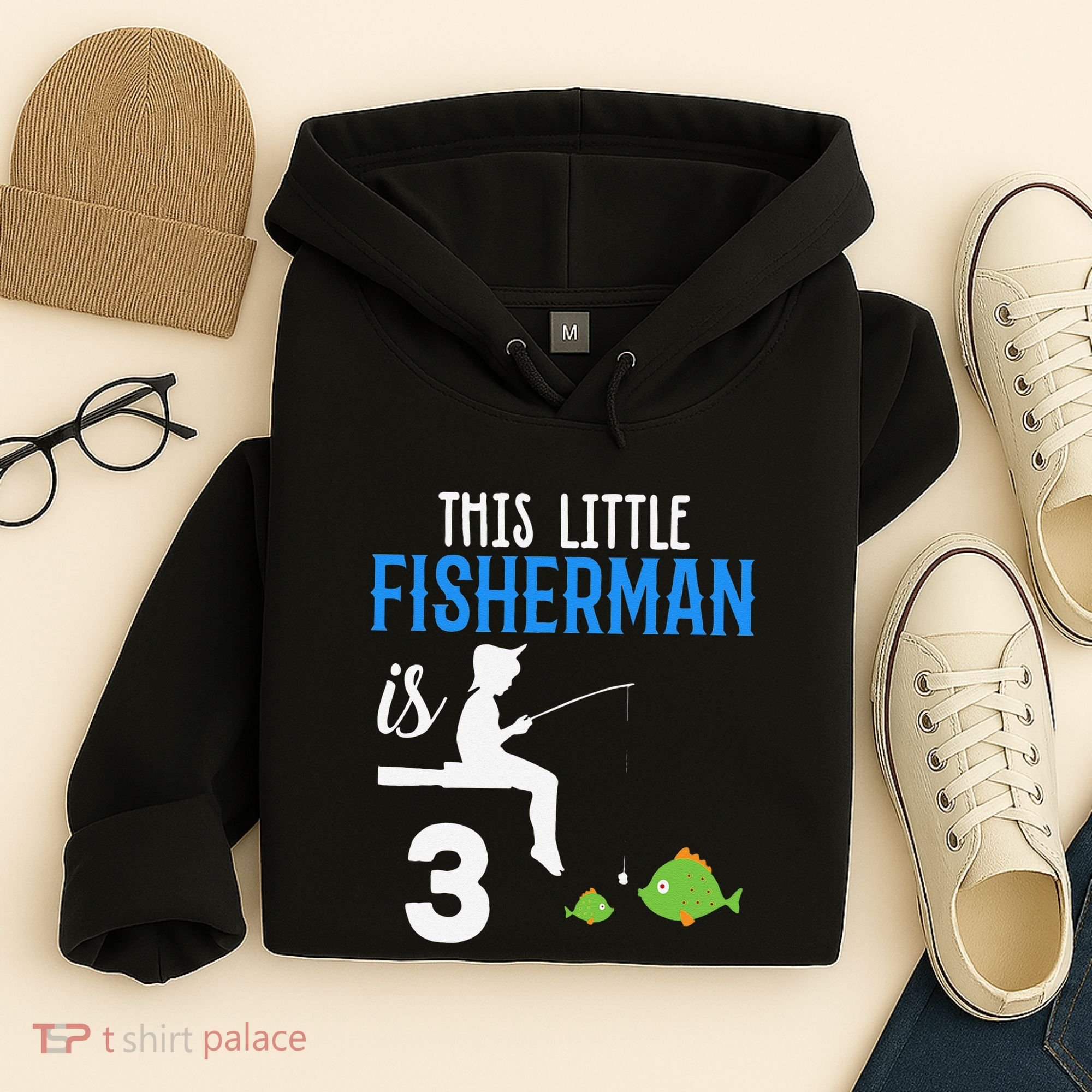 This Little Fisherman Is 3 Rd Cute Birthday Gift Hoodie