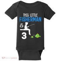 This Little Fisherman Is 3 Rd Cute Birthday Gift Baby Bodysuit thumb 0