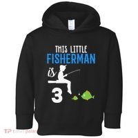 This Little Fisherman Is 3 Rd Cute Birthday Gift Toddler Hoodie thumb 0