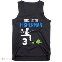 This Little Fisherman Is 3 Rd Cute Birthday Gift Tank Top thumb 0