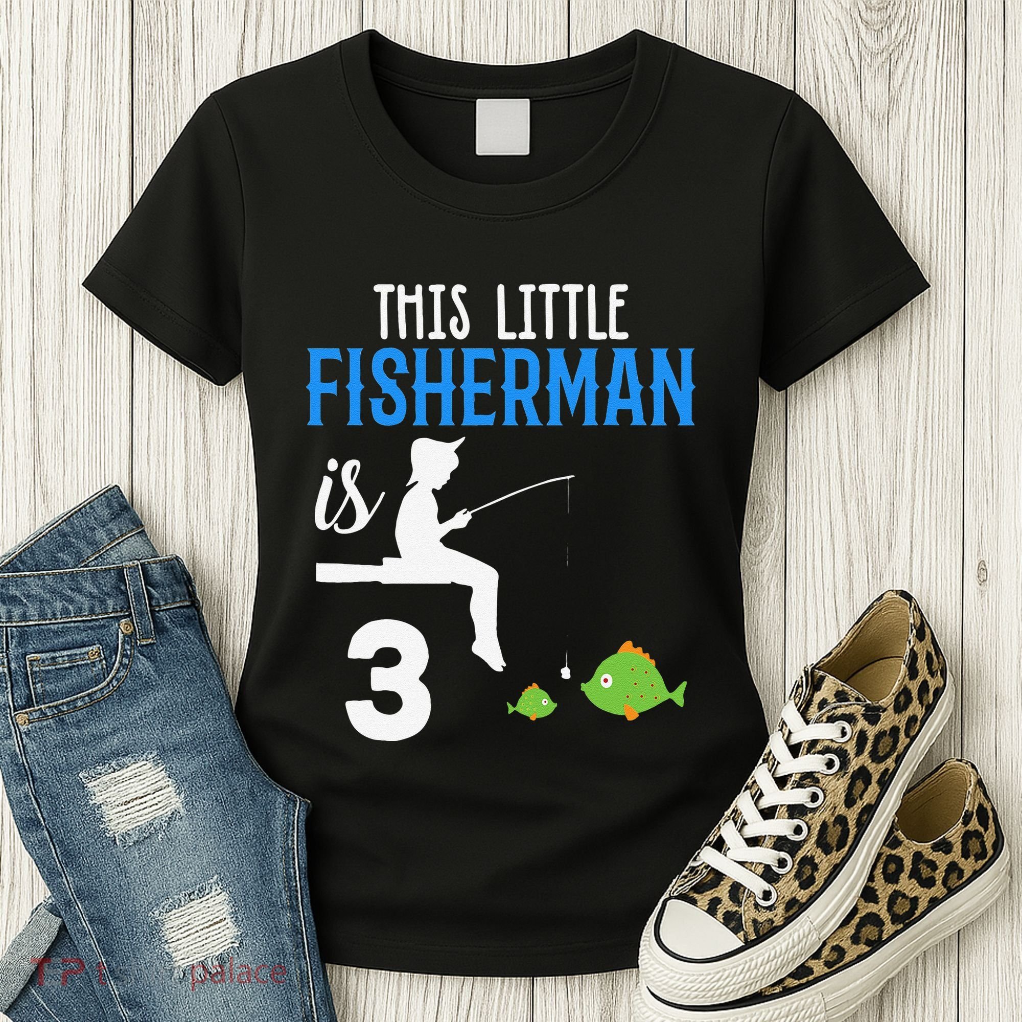 This Little Fisherman Is 3 Rd Cute Birthday Gift Women's T-Shirt