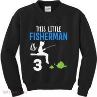 This Little Fisherman Is 3 Rd Cute Birthday Gift Kids Sweatshirt thumb 0