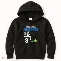 This Little Fisherman Is 3 Rd Cute Birthday Gift Kids Hoodie thumb 0