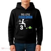 This Little Fisherman Is 3 Rd Cute Birthday Gift Kids Hoodie thumb 4