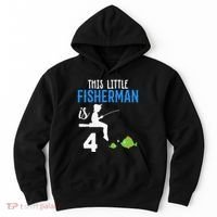 This Little Fisherman Is 4 Th Cute Birthday Gift Hoodie thumb 0
