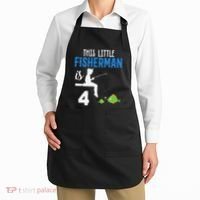 This Little Fisherman Is 4 Th Cute Birthday Gift Apron thumb 2