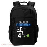 This Little Fisherman Is 4 Th Cute Birthday Gift Backpack thumb 0