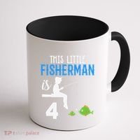 This Little Fisherman Is 4 Th Cute Birthday Gift Coffee Mug thumb 1