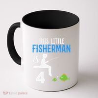 This Little Fisherman Is 4 Th Cute Birthday Gift Coffee Mug thumb 0