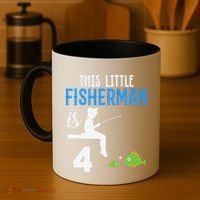 This Little Fisherman Is 4 Th Cute Birthday Gift Coffee Mug thumb 4