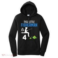 This Little Fisherman Is 4 Th Cute Birthday Gift Women's Hoodie thumb 0