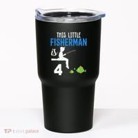 This Little Fisherman Is 4 Th Cute Birthday Gift Tumbler thumb 0