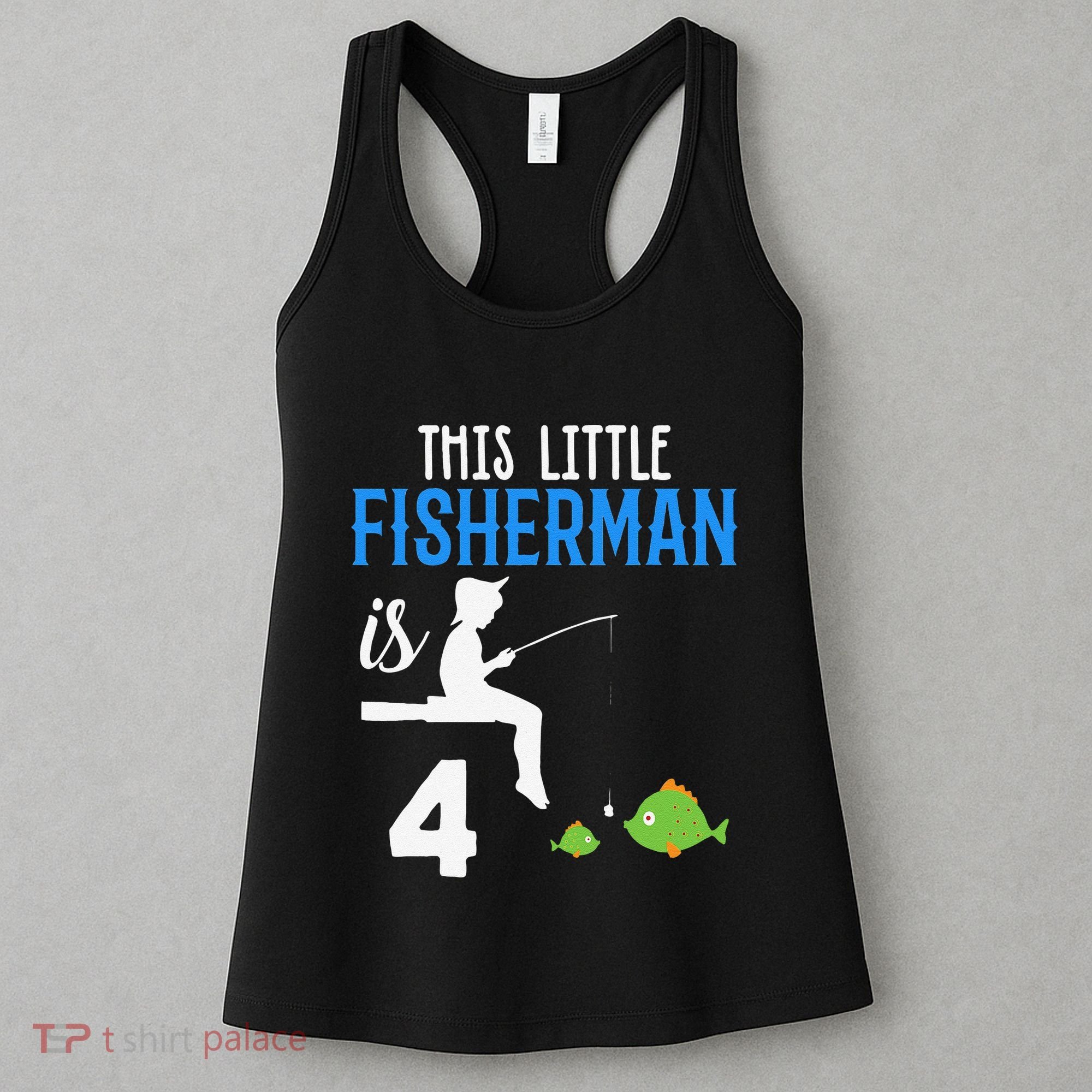 This Little Fisherman Is 4 Th Cute Birthday Gift Women's Tank Top