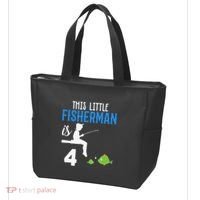 This Little Fisherman Is 4 Th Cute Birthday Gift Tote Bag thumb 3