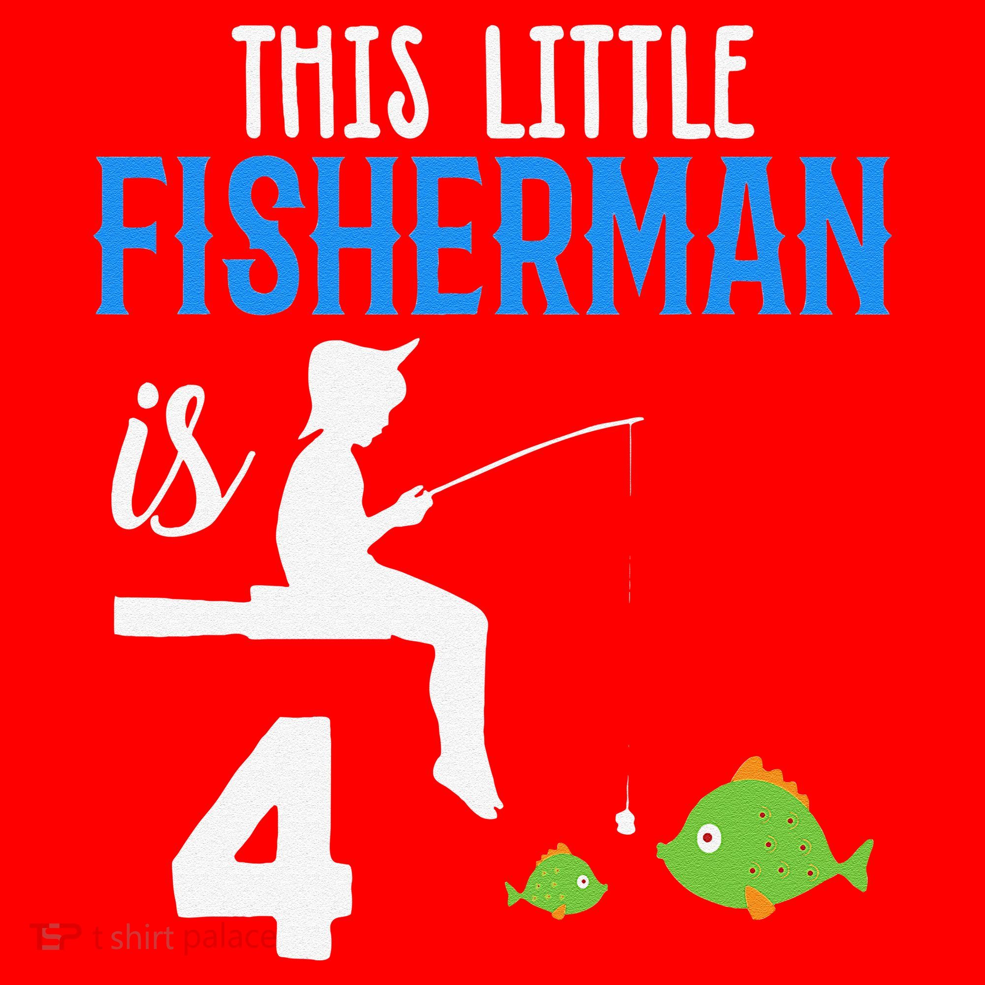 This Little Fisherman Is 4 Th Cute Birthday Gift Santa Hat