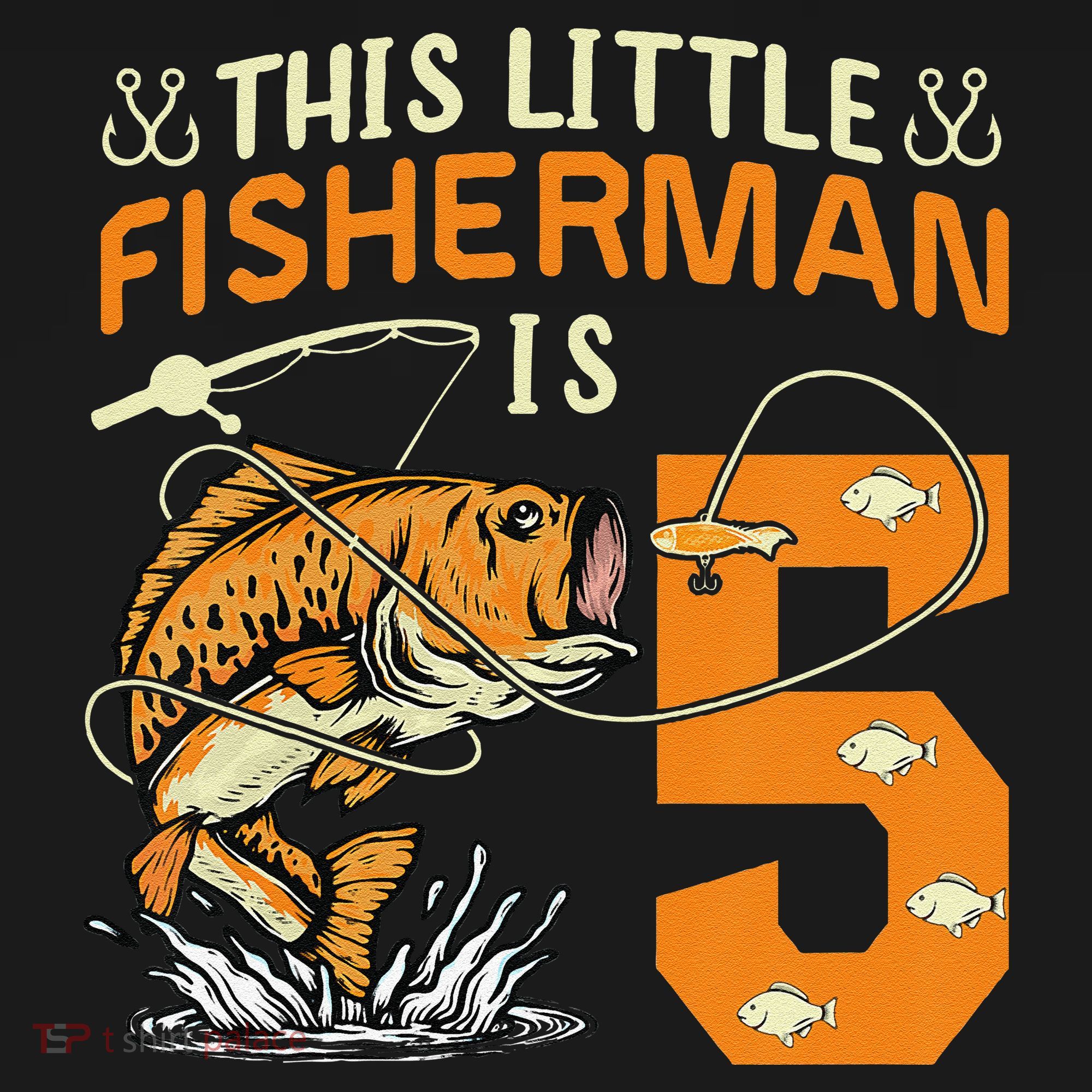 This Little Fisherman Is 5 Fishing 5 Years Old Birthday Gift Women's Hoodie