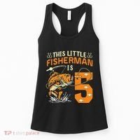 This Little Fisherman Is 5 Fishing 5 Years Old Birthday Gift Women's Tank Top thumb 0