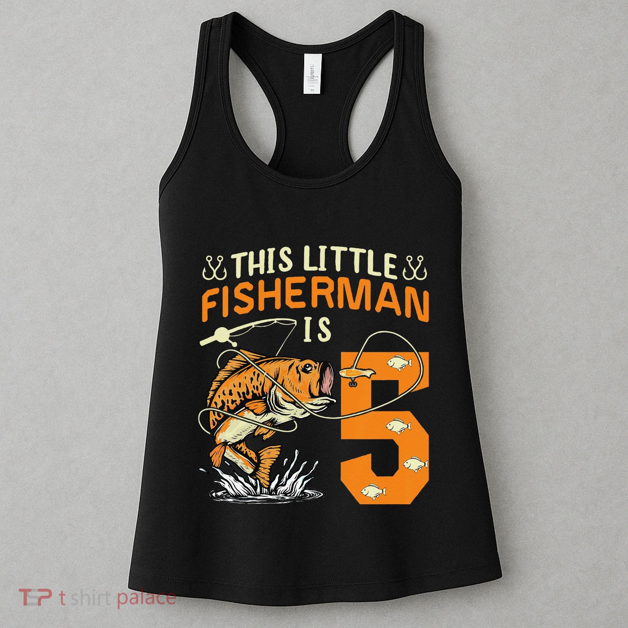 This Little Fisherman Is 5 Fishing 5 Years Old Birthday Gift Women's Tank Top