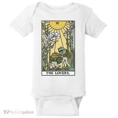 The Lovers Frog Toad Tarot Card Cottagecore Baby Bodysuit