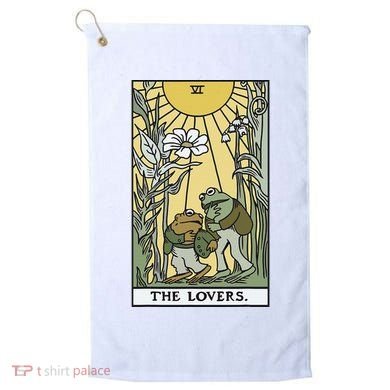 The Lovers Frog Toad Tarot Card Cottagecore Golf Towel
