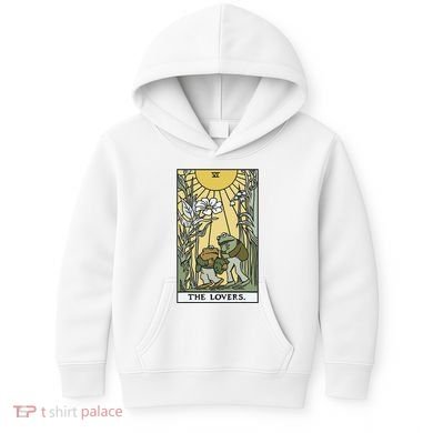 The Lovers Frog Toad Tarot Card Cottagecore Kids Hoodie