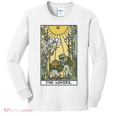 The Lovers Frog Toad Tarot Card Cottagecore Kids Long Sleeve Shirt